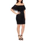 Bold Elements Off The Shoulder Ruffle Lace Dress