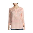 St. John's Bay 3/4 Sleeve Gauze Popover Shirt