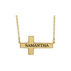 Personalized 14k Gold Over Silver Cross Pendant Necklace