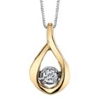 Sirena Womens 1/7 Ct. T.w. White Diamond 10k Gold Pendant Necklace