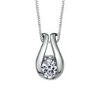 Sirena Womens 1/6 Ct. T.w. Genuine White Diamond 14k Gold Pendant Necklace