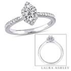 Laura Ashley Womens 1/3 Ct. T.w. Round White Diamond Sterling Silver Engagement Ring