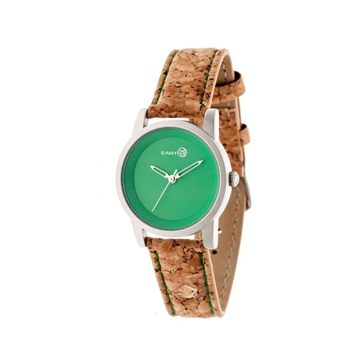 Earth Wood Canopies Green Dial Leather-band Watch Ethew2902