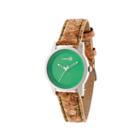 Earth Wood Canopies Green Dial Leather-band Watch Ethew2902