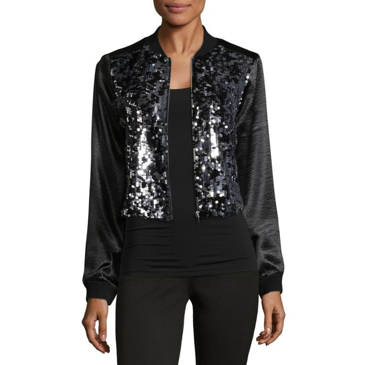 Libby Edelman Sequin Bomber Jacket