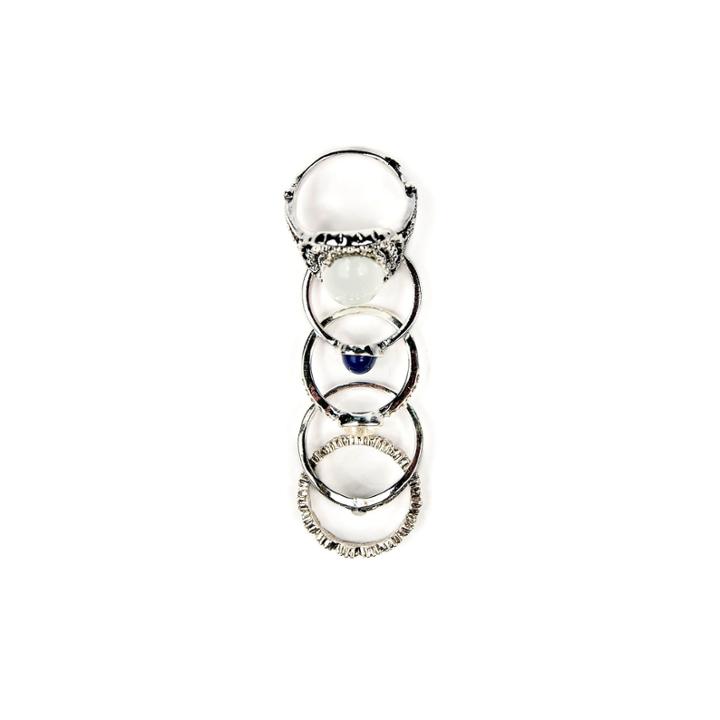 Arizona 5-pc. Multicolor Silver-tone Ring Set