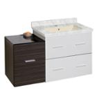37.75-in. W Wall Mount White-dawn Grey Vanity Setfor 1 Hole Drilling Bianca Carara Top Biscuit Um Sink