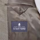 Stafford Yearround Tan Brown Houndstooth Sport Coat-big And Tall