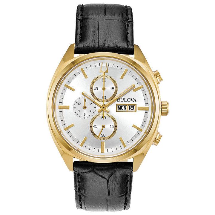Bulova Mens Black Strap Watch-97c108