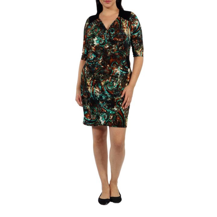 24/7 Comfort Apparel Pretty And Brilliant Wrap Dress-plus