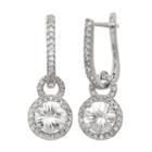 Lab Created White Sapphire Round Drop Earrings