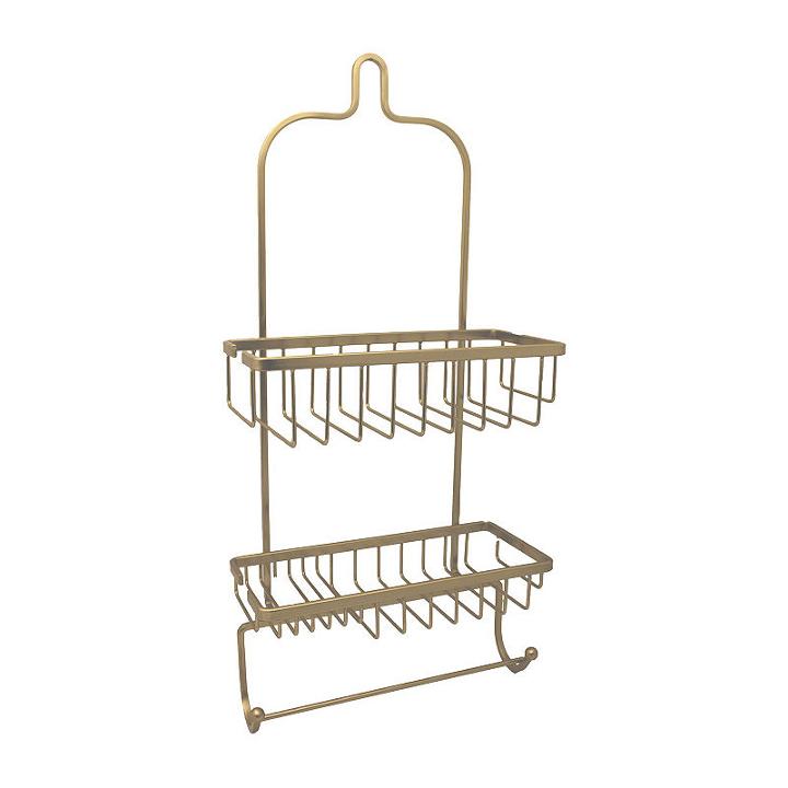 Jumbo Shower Caddy In Satin Gold