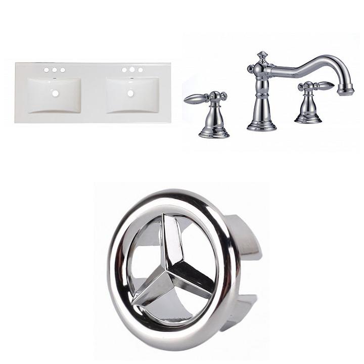 59-in. W 3h8-in. Ceramic Top Set In White Color -cupc Faucet Incl.