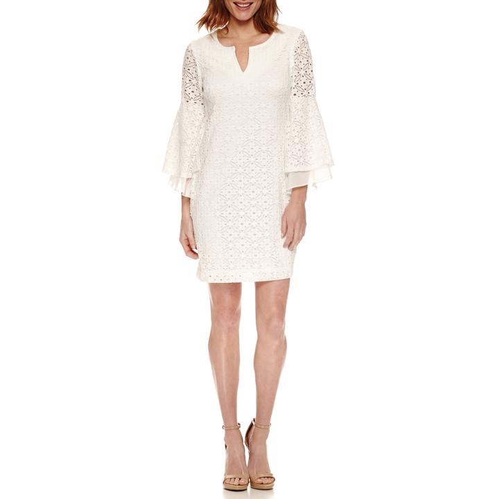 Robbie Bee 3/4 Bell Sleeve Shift Dress