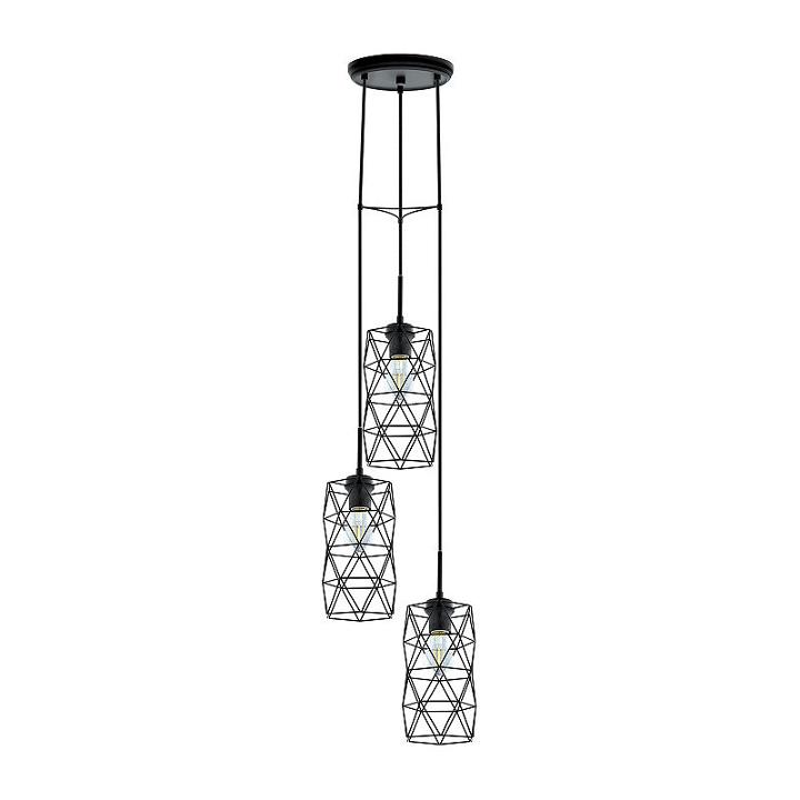 Eglo Estevau 2 3-light 13 Inch Matte Black Multi Pendant Ceiling Light