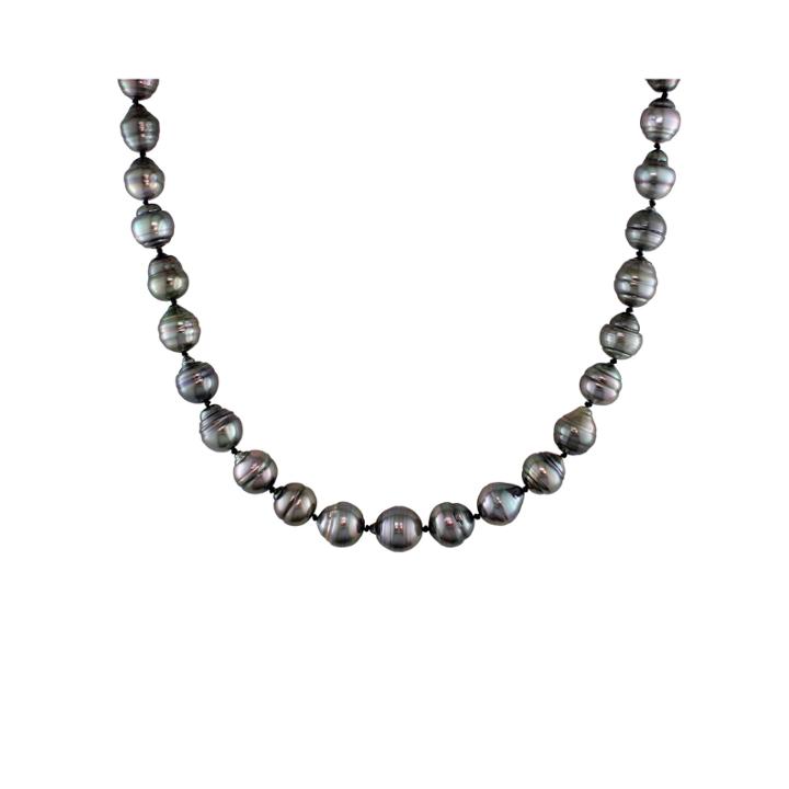 8-11mm Genuine Black Tahitian Pearl Necklace