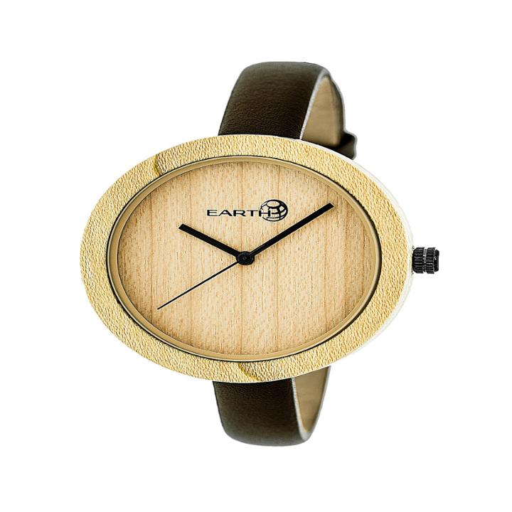 Earth Wood Unisex Brown Strap Watch