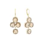 Monet Brown Glass Gold-tone Chandelier Earrings
