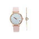 Fashion Watches Womens Mother-of-pearl Dial & Rose-tone Heart Strap Watch