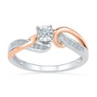 Promise My Love Womens 1/8 Ct. T.w. Genuine Diamond White Round Promise Ring
