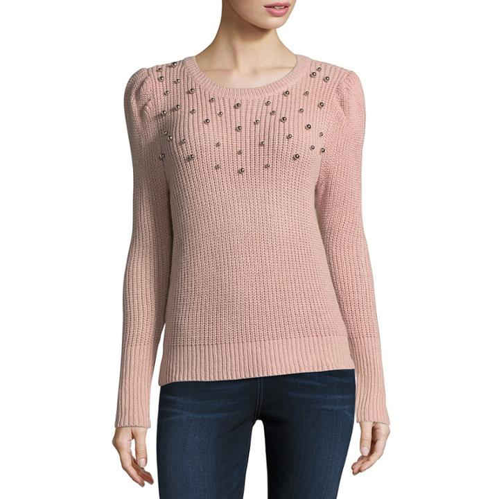 A.n.a Long Sleeve Pullover Sweater-petites