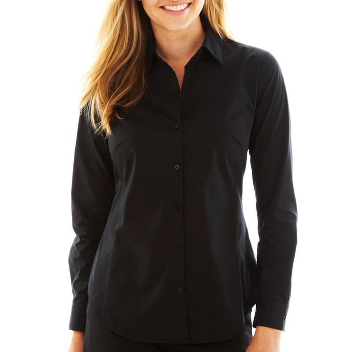 Worthington Long Sleeve Button-front Shirt - Tall