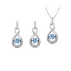 Love In Motion&trade; Genuine Blue Topaz And Lab-created White Sapphire Earring And Necklace Set