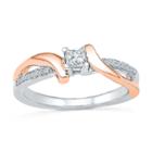 Promise My Love Womens 1/5 Ct. T.w. Genuine Multi-shape White Diamond Gold Over Silver Promise Ring