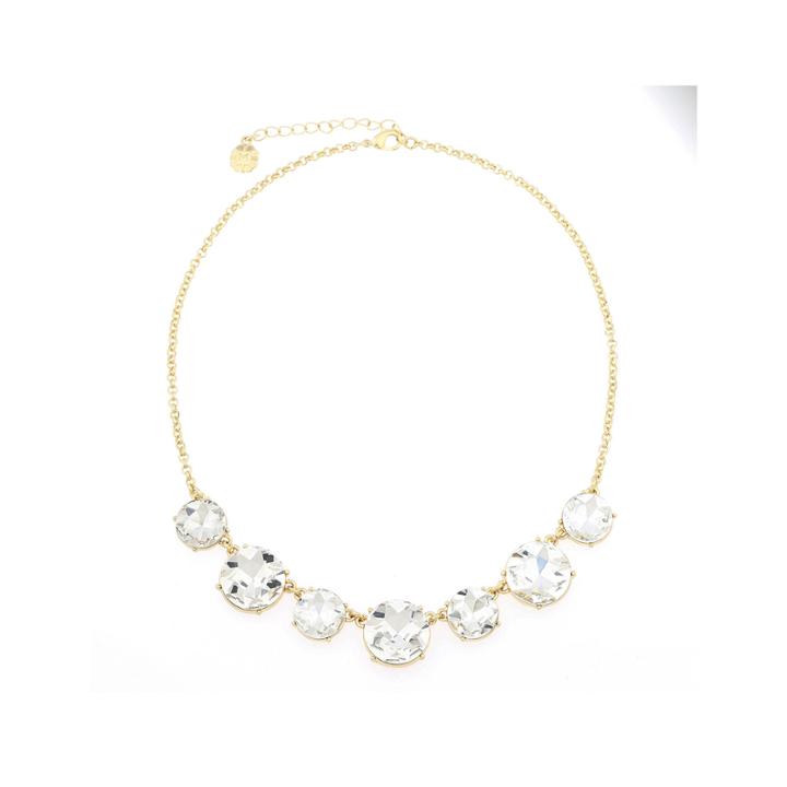 Monet Crystal Gold-tone Collar Necklace