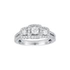 1 Ct. T.w. Certified Diamond 14k White Gold 3-stone Engagement Ring