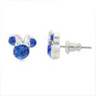 Disney Lab Created Blue Brass 9.3mm Mickey And Friends Stud Earrings