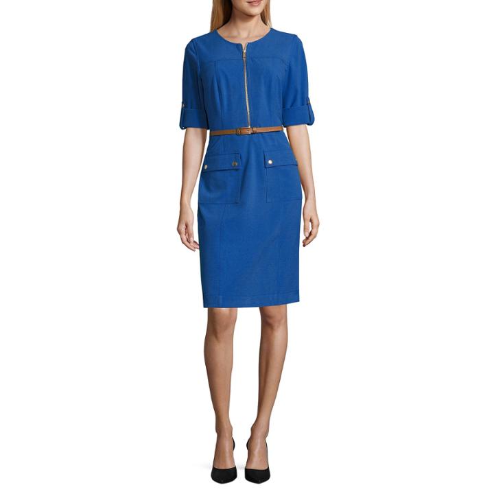 Sharagano 3/4 Sleeve Shirt Dress