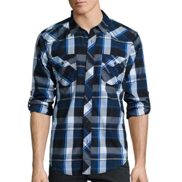 Rerun By Chalc Long-sleeve Plaid Poplin Shirt
