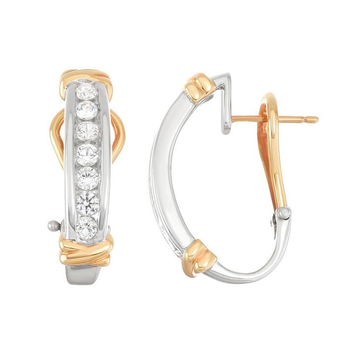 Lab Created White Sapphire 23.8mm Hoop Earrings