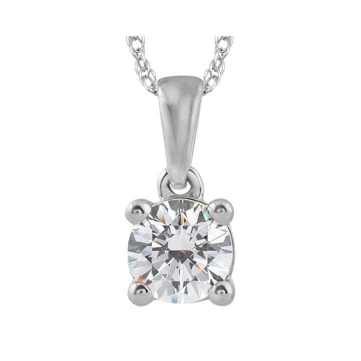 1/2 Ct. Diamond Solitaire 14k White Gold Pendant Necklace