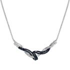 1/3 Ct. T.w. White And Color-enhanced Blue Diamond Swirl Necklace