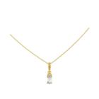 Genuine White Topaz Diamond-accent 14k Yellow Gold Pendant Necklace