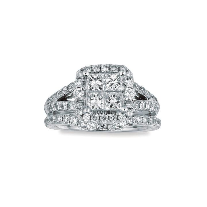 Womens 1 3/4 Ct. T.w. Genuine White Diamond 14k Gold Bridal Set