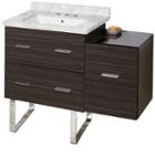 37.75-in. W Floor Mount Dawn Grey Vanity Set For 3h8-in. Drilling Bianca Carara Top White Um Sink