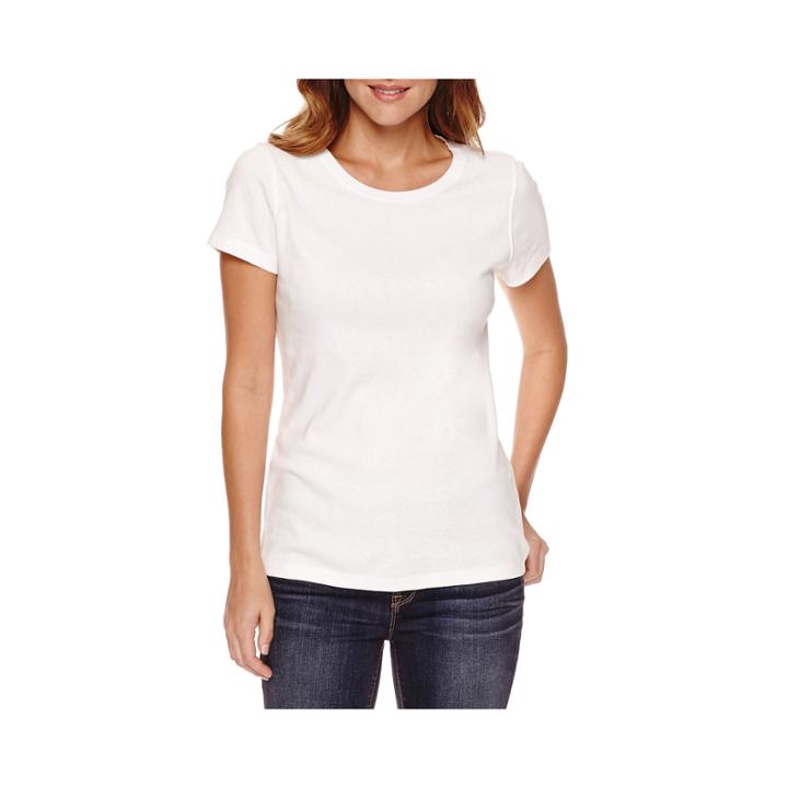 St. John's Bay Short Sleeve Crew Neck T-shirt-petites