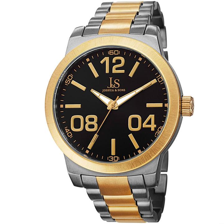 Joshua & Sons Mens Two Tone Strap Watch-j-82ttg