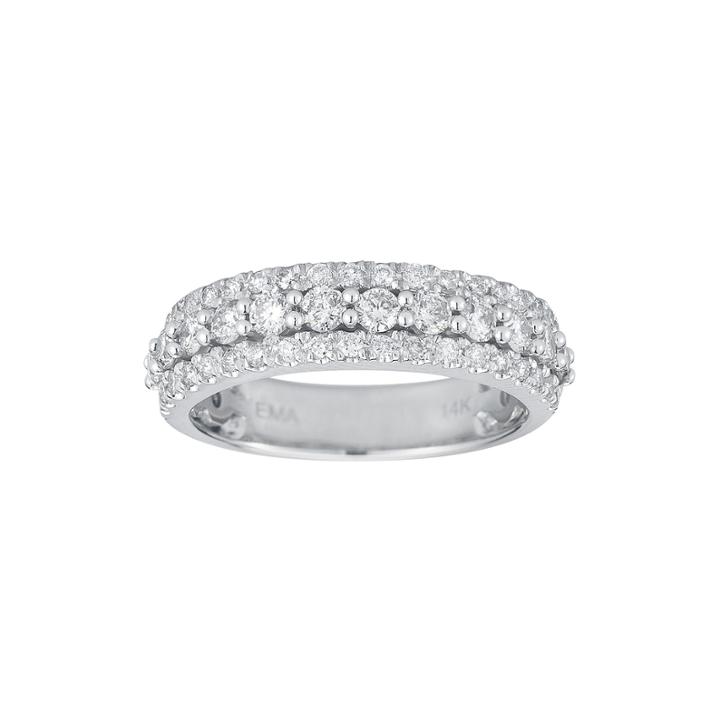 1 Ct. T.w. Certified Diamond 14k White Gold Triple-row Band