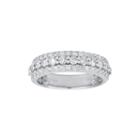 1 Ct. T.w. Certified Diamond 14k White Gold Triple-row Band