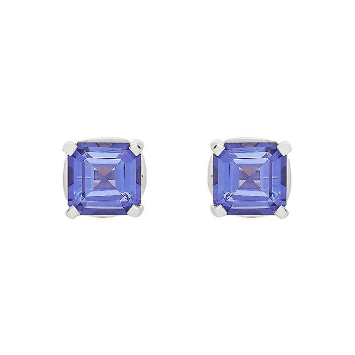 Simulated Purple Tanzanite Stud Earrings