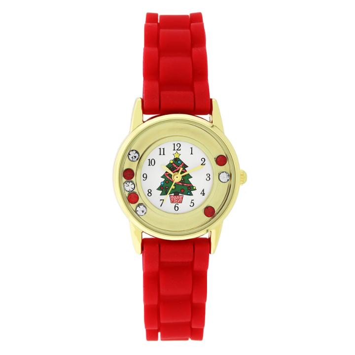 Holiday Whimsy Womens Red Strap Watch-18118