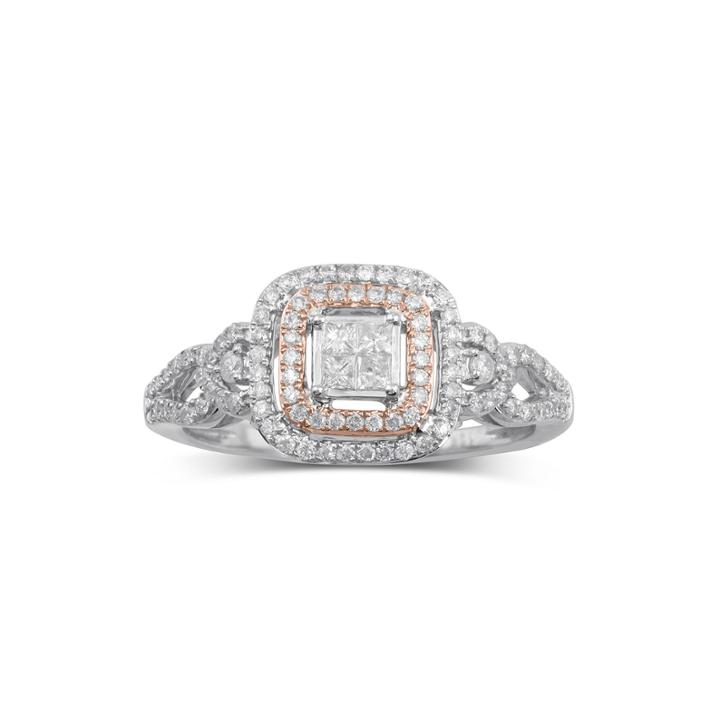 1/2 Ct. T.w. Diamond 10k Two-tone Gold Bridal Ring