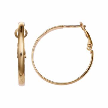 Gold Reflection 30mm Circle Hoop Earrings