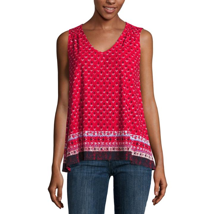 Liz Claiborne Smocked Shoulder Knit Tank Top
