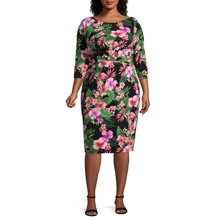 Melrose 3/4 Sleeve Shift Dress - Plus