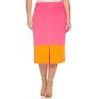 Worthington Center Split Colorblock Skirt - Plus
